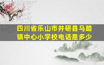 四川省乐山市井研县马踏镇中心小学校电话是多少