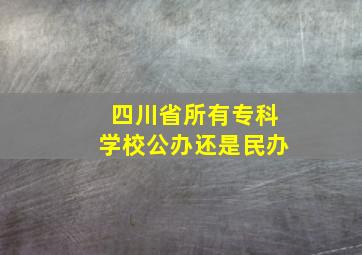 四川省所有专科学校公办还是民办