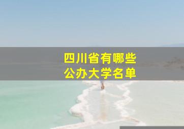 四川省有哪些公办大学名单