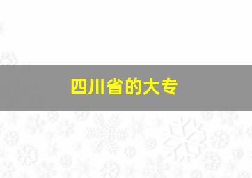 四川省的大专