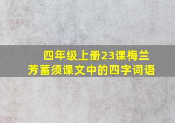 四年级上册23课梅兰芳蓄须课文中的四字词语