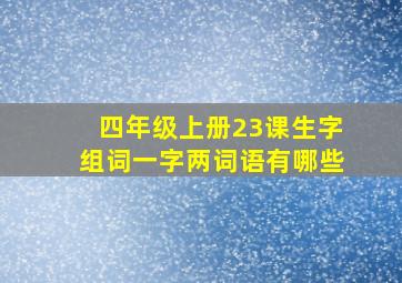 四年级上册23课生字组词一字两词语有哪些