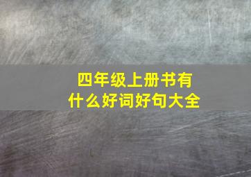 四年级上册书有什么好词好句大全