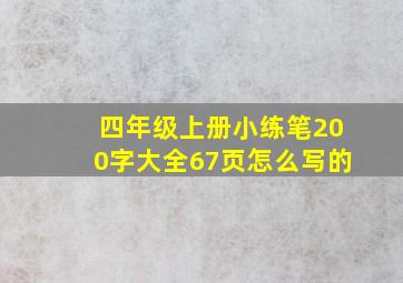 四年级上册小练笔200字大全67页怎么写的