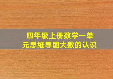 四年级上册数学一单元思维导图大数的认识