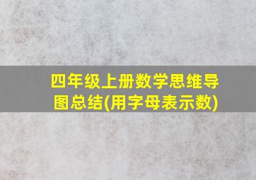 四年级上册数学思维导图总结(用字母表示数)