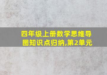 四年级上册数学思维导图知识点归纳,第2单元