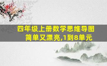 四年级上册数学思维导图简单又漂亮,1到8单元