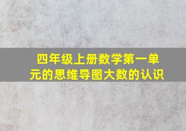 四年级上册数学第一单元的思维导图大数的认识