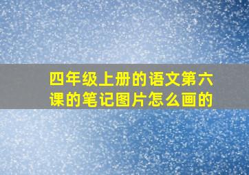 四年级上册的语文第六课的笔记图片怎么画的