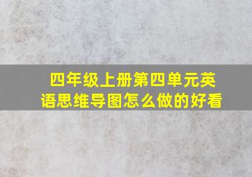 四年级上册第四单元英语思维导图怎么做的好看