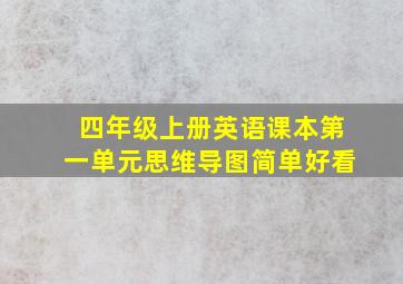 四年级上册英语课本第一单元思维导图简单好看