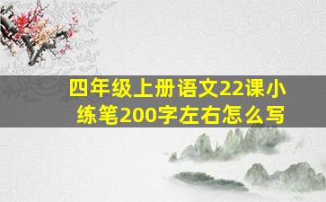 四年级上册语文22课小练笔200字左右怎么写