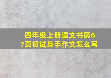 四年级上册语文书第67页初试身手作文怎么写