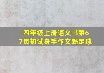 四年级上册语文书第67页初试身手作文踢足球