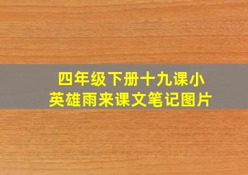 四年级下册十九课小英雄雨来课文笔记图片