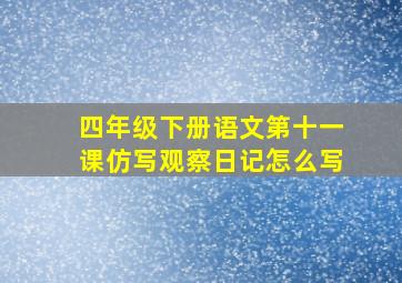 四年级下册语文第十一课仿写观察日记怎么写