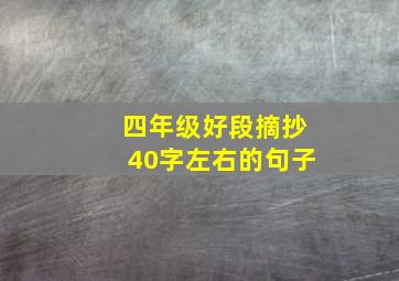 四年级好段摘抄40字左右的句子