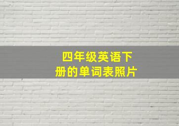 四年级英语下册的单词表照片