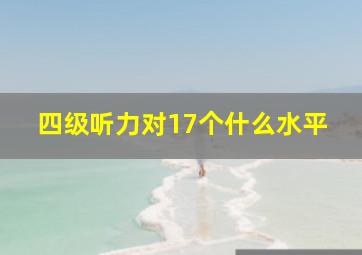 四级听力对17个什么水平