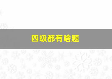 四级都有啥题