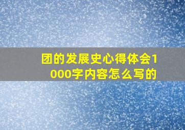 团的发展史心得体会1000字内容怎么写的