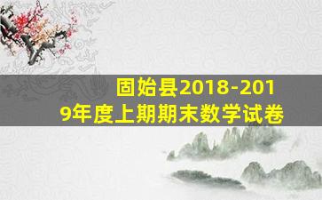 固始县2018-2019年度上期期末数学试卷