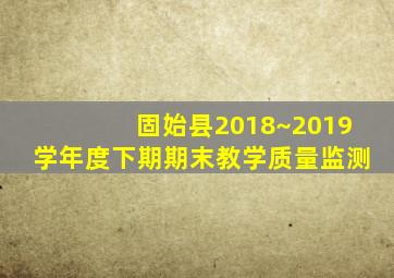 固始县2018~2019学年度下期期末教学质量监测