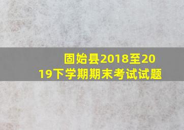 固始县2018至2019下学期期末考试试题