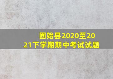 固始县2020至2021下学期期中考试试题