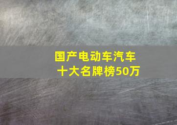 国产电动车汽车十大名牌榜50万