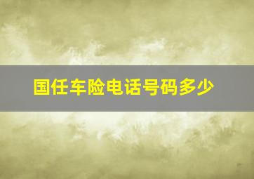 国任车险电话号码多少