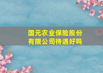 国元农业保险股份有限公司待遇好吗