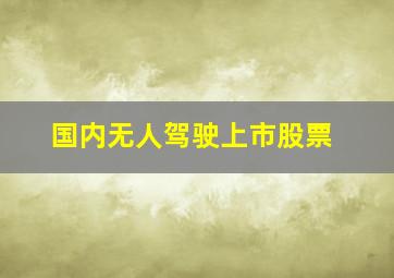 国内无人驾驶上市股票