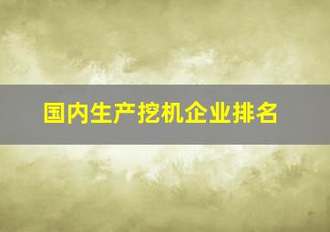 国内生产挖机企业排名