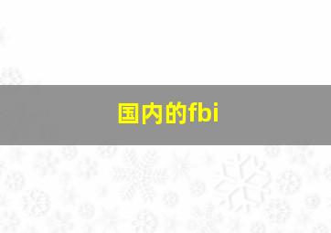 国内的fbi