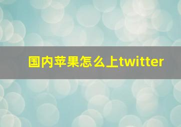 国内苹果怎么上twitter