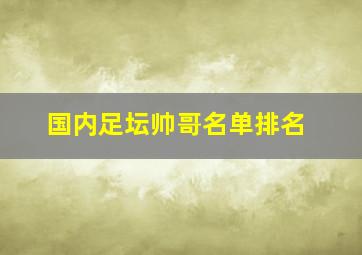 国内足坛帅哥名单排名