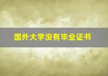 国外大学没有毕业证书