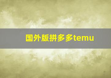 国外版拼多多temu