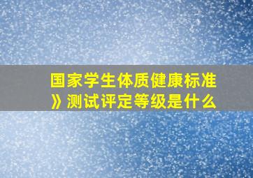 国家学生体质健康标准》测试评定等级是什么