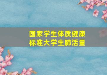 国家学生体质健康标准大学生肺活量