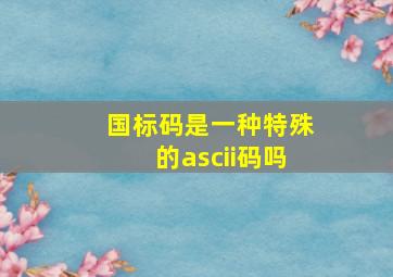 国标码是一种特殊的ascii码吗