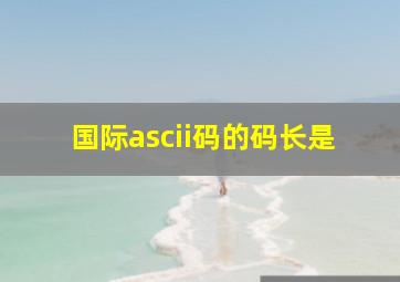 国际ascii码的码长是