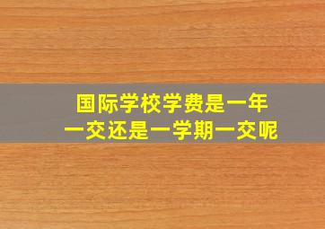 国际学校学费是一年一交还是一学期一交呢