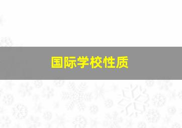 国际学校性质