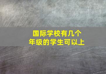 国际学校有几个年级的学生可以上