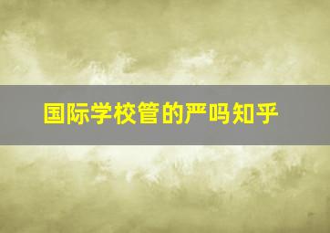 国际学校管的严吗知乎