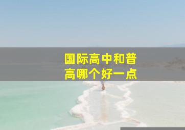 国际高中和普高哪个好一点