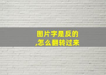 图片字是反的,怎么翻转过来